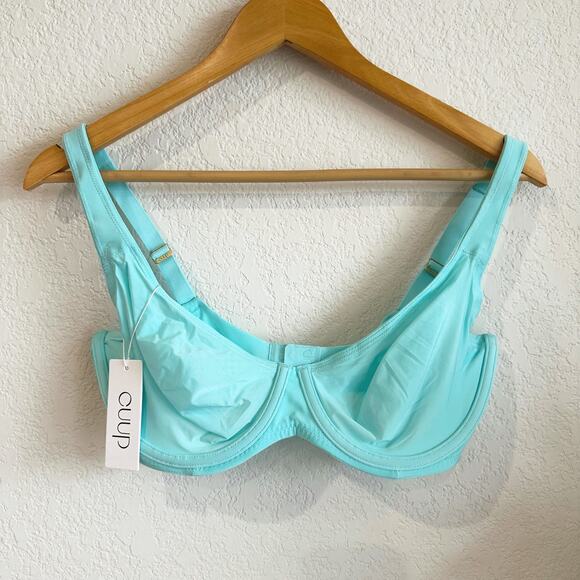 CUUP The Scoop Bra 36D Underwire Unpadded Aqua Adjustable - Picture 1 of 4